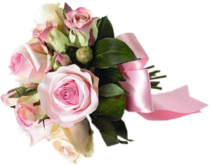 a bouquet of pink roses 